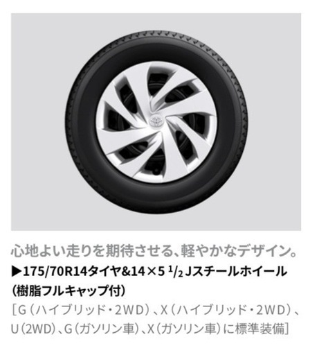 新品 トヨタ ヤリス純正スチールホイール14インチ 4本セット [新車外し