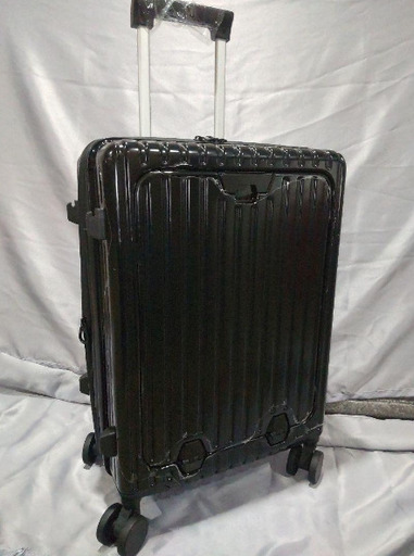 《新品》スーツケース（フロントオープン）黒/ブラック　約40L