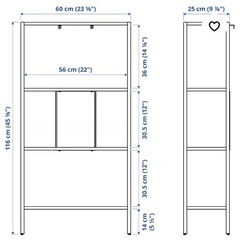 組み立て済み　美品　イケア　IKEA BAGGEBO バッゲボー シェルフユニット, メタル/ホワイト, 白　棚　シェルフ　収納　本棚　勉強　キッズ　子供部屋　軽量　インテリア　キッチン　バスルーム　おもちゃ　子供　寝室　60x25x116 cm オープンラック　ラック　軽量　ガーデニング　観葉植物　小動物　の画像