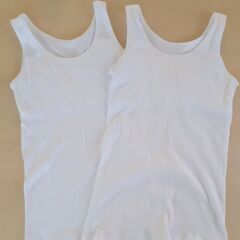 【水通しのみ】ニッセン　タンクトップ　胸二重　白　165cm　2枚組