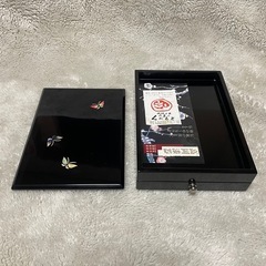 高岡漆器くにもと　引き出し付き小物入れ　蝶の画像