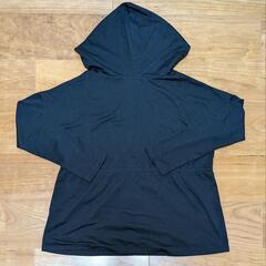 フード付き カーディガン 黒 フリーサイズの画像