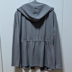 フード付き カーディガン グレー フリーサイズの画像