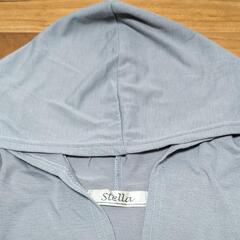 フード付き カーディガン グレー フリーサイズの画像