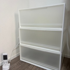 無印良品透明収納ケース3つの画像