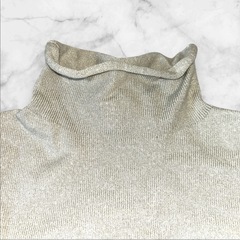 ザラ❤リブ切り替えニット タートルネック　トップス　レディースの画像