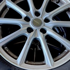 シーズン突入！トヨタ ハリアー SUV 車など 225/65R17 ブリヂストン エコフォルム17in7J+45/ブリザック DM-V2 スタッドレス&ホイール4本セット　現状渡しの画像