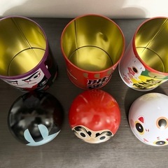 新品招き猫だるま歌舞伎3缶まとめて♪縁起物開運招福億万両　日本土産にもの画像