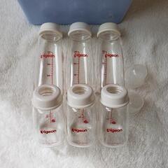 Pigeon 哺乳瓶セット ケース付き 120ml×3 200ml×3 ガラス製の画像
