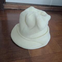 引渡先決定【ほぼ新品】毛糸の白帽子