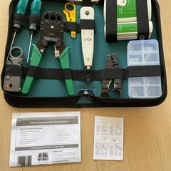 LANケーブル自作工具キット　ケーブルテスター LAN圧着ペンチ他