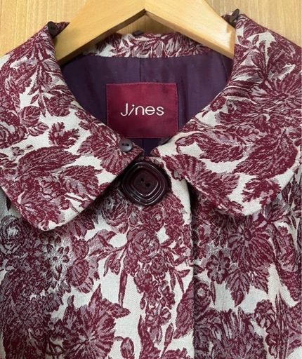 JINES ビンテージ　アンティーク　古着　花柄コート　ベロア　高品質　used JINES ビンテージ アンティーク 古着 花柄コート ベロア 高品質 used