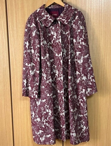 JINES ビンテージ　アンティーク　古着　花柄コート　ベロア　高品質　used JINES ビンテージ アンティーク 古着 花柄コート ベロア 高品質 used