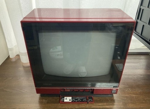 東芝カラーテレビ 14J32 赤 昭和レトロ 動作未確認