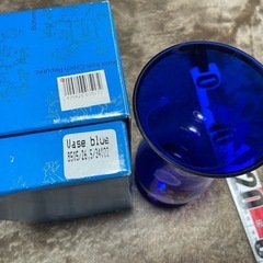 ボヘミアンガラス 青い花瓶 Vase blueの画像