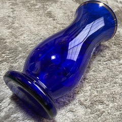 ボヘミアンガラス 青い花瓶 Vase blueの画像
