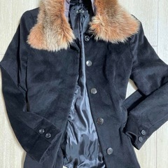 美品🩷未使用　レディース　ファー付き　コート　ブラック　黒
