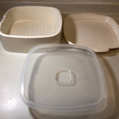 値下げしました　レンジ蒸し器　レンジ調理器具　むし太郎　日本製の画像