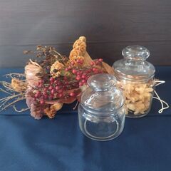 ドライフラワー花束💐蓋付きガラスポットの画像