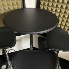 カウンターテーブルバーカウンターハイテーブル4点セットの画像