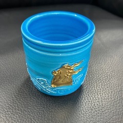 【茶道具】浅黄交趾荒磯蓋置