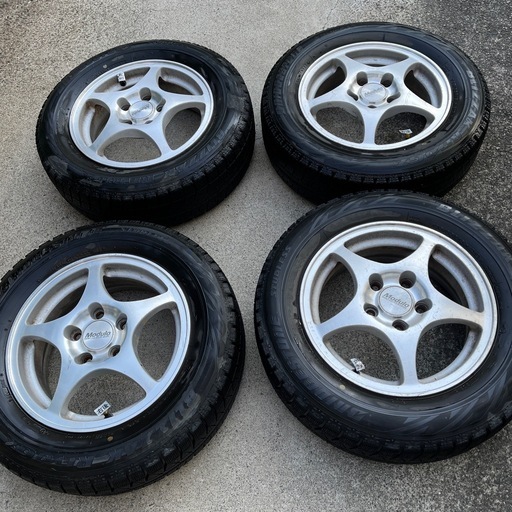ホンダ純正　アルミホイール　モデューロ 4本セット（中古スタッドレスタイヤ付き）ステップワゴン（RF3、4など）に