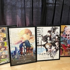 ソードアートオンラインポスターB2フレーム付き4点セット