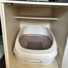 猫用　トイレ収納ボックス（中古）の画像