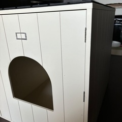 猫用　トイレ収納ボックス（中古）の画像