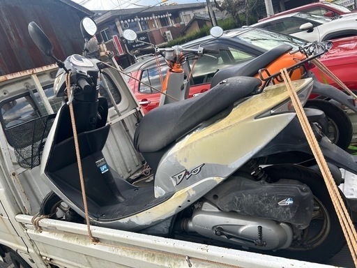 廃車 下取り 無料 処分 買取 回収 可 OK 自賠責R7年7月迄付 ディオ 走行OK キャブ・燃焼内室清掃 バッテリー上がり