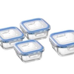 決まりました【本日取りに来てくれる方限定値引き】レッシュ　耐熱ガラス容器4個セットの画像