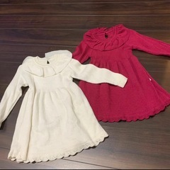 ニットワンピース100 2枚組