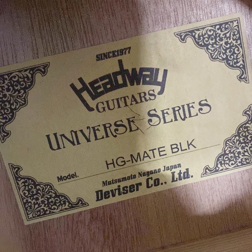 【美品】HEADWAY エレアコ ギター HG-MATE BLK Sケース付