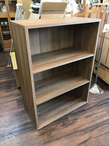 ３段マルチシェルフ　ブラウン　木目調　サイズ（約）幅８０×奥４０×高１１１　　■近隣配送無料 買取GO‼　栄和店