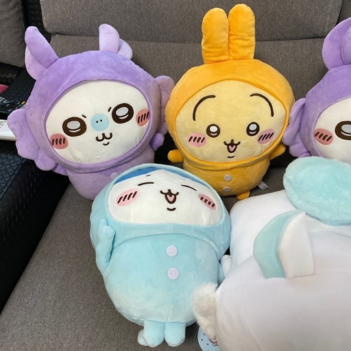 タグ付き新品7個セットちいかわパジャマBIGぬいぐるみ2 モモンガ×3 ちいかわパジャマBIGぬいぐるみ2うさぎ×2 ちいかわパジャマ