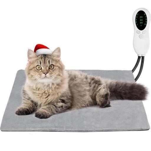 【新品未使用未開封】ペットホットカーペット ペット用ヒーターマット 50*45cm 小型犬 猫 ホットマット ENTEKE 噛み癖対策 10段階温度調節 2H/4H/8Hタイミング機能 ペット 加熱マット 寒さ対策 暖房器具 過熱保護 防水難燃性 省エネ 洗えるカバー 中小型ペット用 グレー