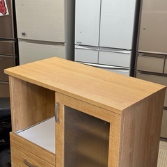 【美品‼️】ニトリ 80cm幅ミドルレンジボード 食器棚 収納家具 木目調ブラウン♪の画像