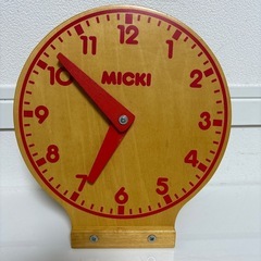 MICKI木製知育玩具　時計 約24cm