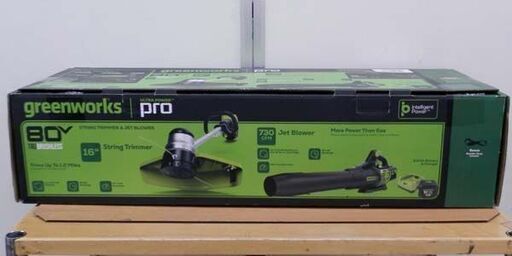 新品 GreenWorks グリーンワークス 充電式草刈機 STB409 ブロワー BLB489 80V充電式 セット 札幌 西区 西