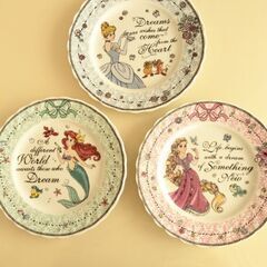 ディズニープリンセス　プレート皿×3