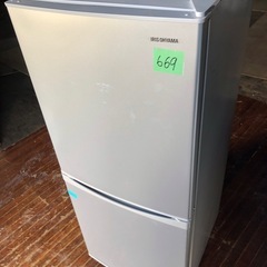 NO 669 🌈福岡市内配送設置無料✨🌈　2021年式 アイリスオーヤマ 冷蔵庫 142L 冷凍室52L 幅50cm シルバー IRSD-14A-Sの画像