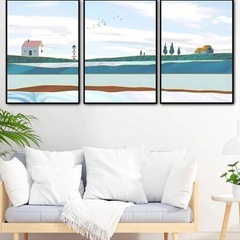 【終了】未使用★アートパネル3枚セット★絵画★北欧の田園風景