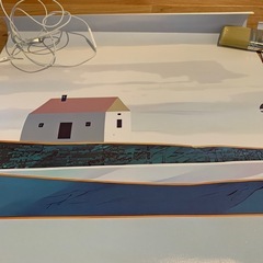 【終了】未使用★アートパネル3枚セット★絵画★北欧の田園風景の画像