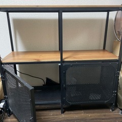 IKEA ウッドアイアン　シェルフ　棚の画像