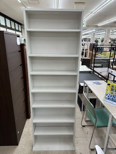 ★ジモティ割あり★  飾り棚 白 H180×D17×W59.5 クリーニング済み TJ9706