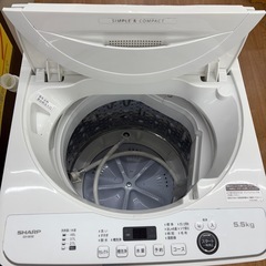 ☆ジモティー割引有☆ ｼｬｰﾌﾟ/5.5kg洗濯機/ES-GE5E/2021