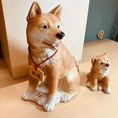 信楽焼  親子犬の置物「しがらき焼　干支　イヌ」の画像