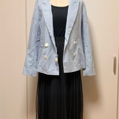 新品きれいなくすみブルーの薄手ジャケット