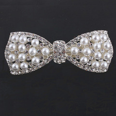 【送料無料】 パール の きらきら バレッタ ヘアクリップの画像