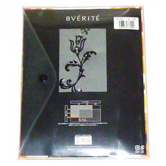 【送料無料】 ブリリアント フラワー 左足首 ワンポイント 黒 ストッキングの画像